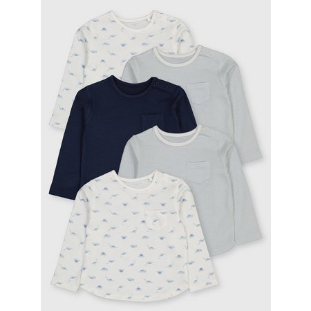 Dinosaur Print Tops 5 Pack - Up to 3 mths